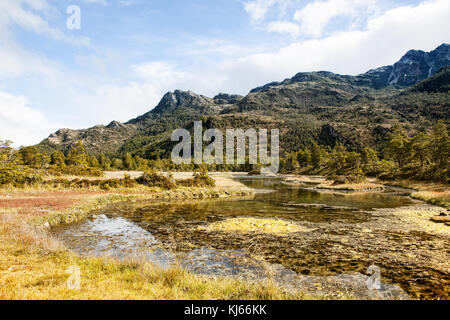 Caleta Wulaia, baie de Wulaia, Chile Stockfoto