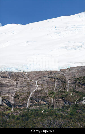 Gletscher, Parque Nacional Alberto de Agostini Stockfoto