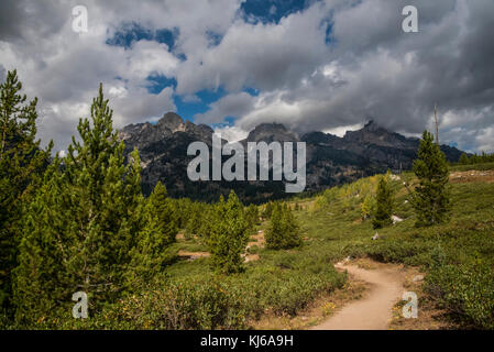 Offene Landschaft in der Nähe von taggart See und die Grand Teton Berge im Grand Teton National Park, Wyoming Stockfoto