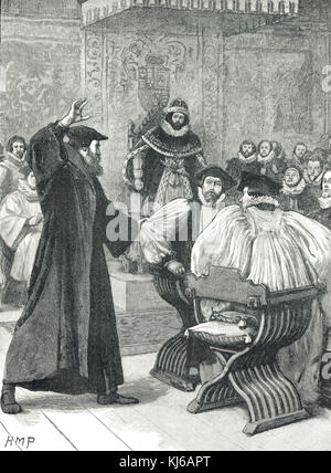 Andrew Melville, vor dem Privy Council, Februar 1584 Stockfoto