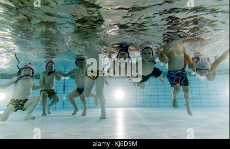 Fotos von einem Wasserball wm in Höganäs, Schweden. Cup November Cup fand im Sportzentrum, Höganäs. Stockfoto