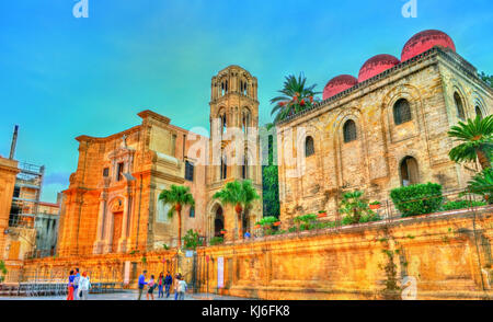 Die Kirche von San Cataldo und Martorana in Palermo, Italien Stockfoto