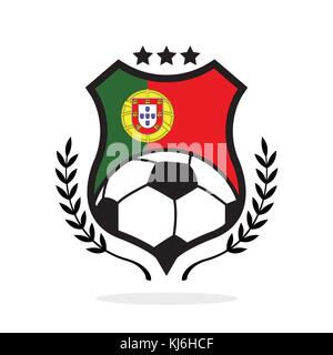 Portugal Flag football Crest Stock Vektor
