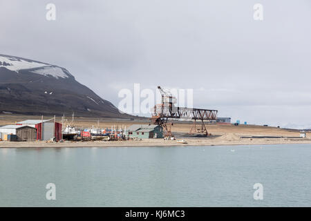 Industriegebiet in Longyearbyen, Svalbard, Norwegen Stockfoto