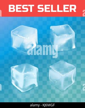 Ice Cube. realistische Vector Illustration auf Hintergrund isoliert. Stock Vektor