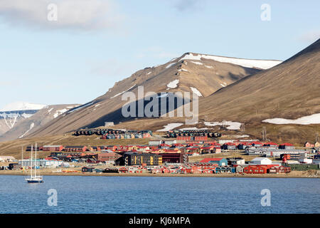 Abwicklung von longyearbyen auf Svalbard, Spitzbergen, Norwegen Stockfoto