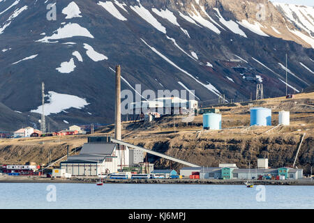 Abwicklung von longyearbyen auf Svalbard, Spitzbergen, Norwegen Stockfoto