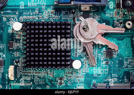 Verriegelung der Computer chip Analyse Reparatur von Pc Laptop Stockfoto