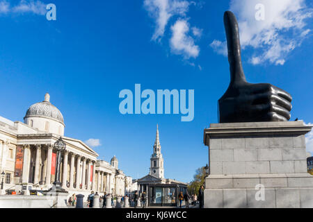 Wirklich gute von David Shrigley ist der 11 Kommission für die Fourth Plinth auf dem Trafalgar Square. Stockfoto