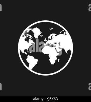 Erde Symbol/Zeichen im flachen Stil isoliert. Earth Globus Symbol für Ihre Webseite, Logo, App, ui Design. Vector Illustration. Stock Vektor