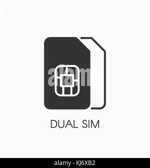 Dual-SIM-Symbol Vektor unterzeichnen. Stock Vektor