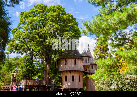 Irlands größtes Baumhaus in Birr Castle, Co Offaly, Holz- Tree House Stockfoto