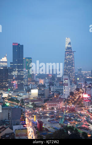 Asien, Südostasien, Vietnam, Ho Chi Minh City, Saigon skyline zeigt die Bitexco Turm Stockfoto