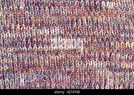Hintergrund Textur von Pattern Gestrick aus Baumwolle oder Wolle closeup Stockfoto
