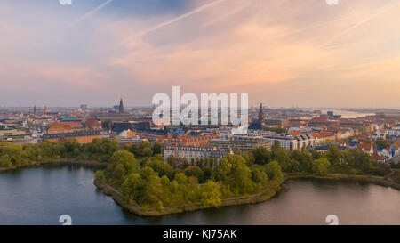 Morgen Skyline von Kopenhagen, Dänemark Stockfoto