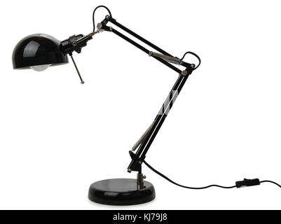 Elektrische anglepoise Lamp auf weißem Hintergrund Stockfoto