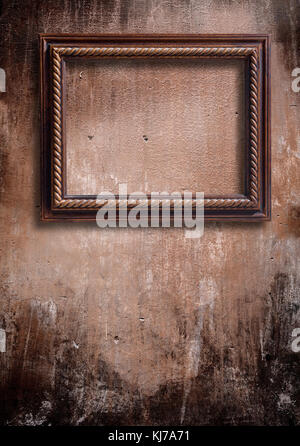 Frame auf einer alten Mauer Hintergrund Stockfoto