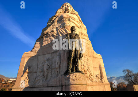 Die Utah State Capital Building mormonenbataillon Denkmal in Salt Lake City, Utah. Stockfoto