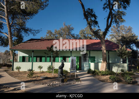 Fassade der Residenz von David Ben- gurion, Sde Boker, Wüste Negev, Israel Stockfoto