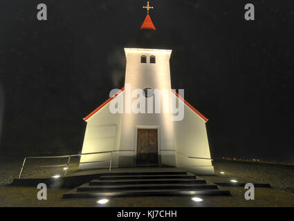 Typisch isländischen Kirche in Vik-charmante kleine Stadt im südlichen Island. Stockfoto