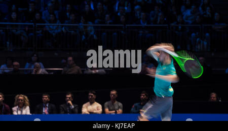 19. November 2017. David Goffin (Bel) in Aktion beim Nitto ATP Tennis Finale in der O2. Kredit: Malcolm Park/Alamy Stockfoto