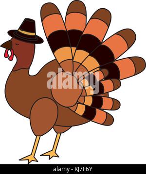 Die Türkei von Thanksgiving Dinner und essen Thema isolierte Design Vector Illustration Stock Vektor