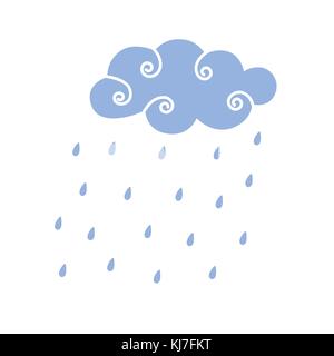 Blue rain cloud Vector Illustration Stock Vektor