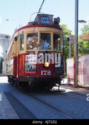 Tram in Christchurch, Neuseeland Stockfoto