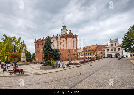 Sandomierz, Polen - 11 August, 2016: Das alte Rathaus in Sandomierz. Polen. Europa. Stockfoto