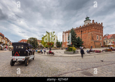 Sandomierz, Polen - 11 August, 2016: Hauptplatz in Sandomierz. Polen. Europa. Stockfoto