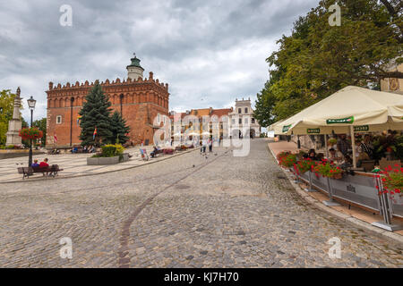 Sandomierz, Polen - 11 August, 2016: Hauptplatz in Sandomierz, sehr beliebte Touristenattraktion in Polen. Europa. Stockfoto