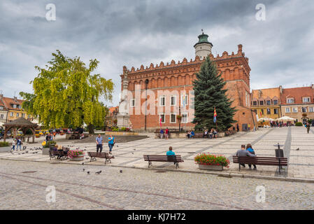 Sandomierz, Polen - 11 August, 2016: Hauptplatz in Sandomierz, sehr beliebte Touristenattraktion in Polen. Europa. Stockfoto