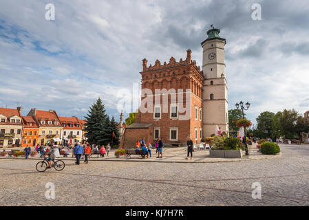 Sandomierz, Polen - 11 August, 2016: Das alte Rathaus in Sandomierz. Polen. Europa. Stockfoto