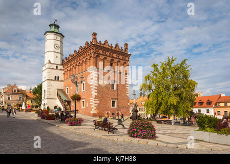 Sandomierz, Polen - 11 August, 2016: Das alte Rathaus in Sandomierz. Polen. Europa. Stockfoto