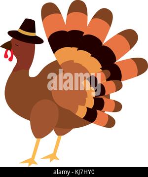 Die Türkei von Thanksgiving Dinner und essen Thema isolierte Design Vector Illustration Stock Vektor
