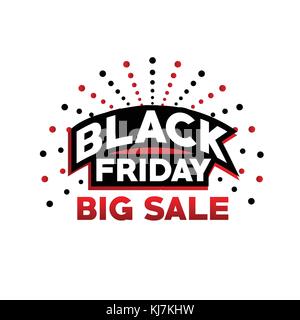 Schwarzer Freitag große Verkauf, schwarzer Freitag mit Punkten, fetten schwarzen Freitag unterzeichnen, schwarzer Freitag Angebot Vector, auf weißem Hintergrund. Stock Vektor