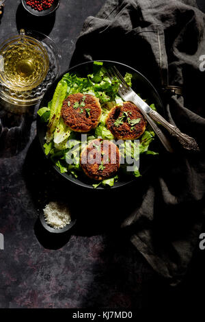 Lachskuchen/Kebab - Mittagessen Stockfoto