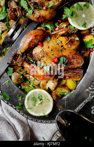 Gebratenes Huhn Abendessen Stockfoto