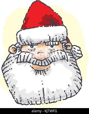 Cartoon Porträt des Gesicht von Santa Claus. Stock Vektor
