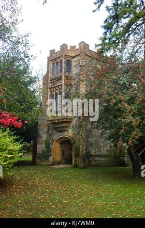 Die Äbte Veranda, das einzige bestehende Gebäude aus der Abtei von Cerne, Cerne Abbas, Dorset, Großbritannien - John Gollop Stockfoto