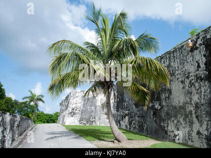 Die Rückseite des 18. Jahrhunderts fort Charlotte in Nassau, der Hauptstadt der Bahamas. Stockfoto