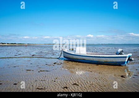 Ebbe auf Île de Noirmoutier, Vendée, Frankreich Stockfoto