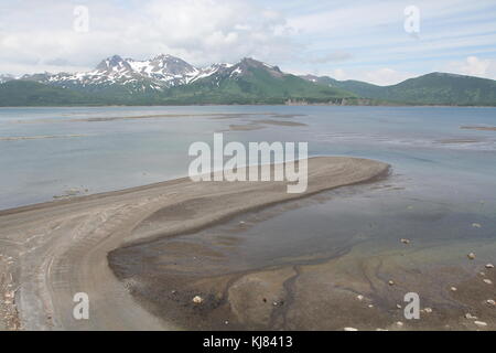 Sand Bar auf Ninagiak Insel, Hallo Bay, Katmai National Park, Alaska Stockfoto