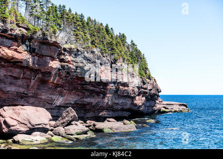 Beach Cove in Insel Bonaventure in Québec, Kanada in Gaspe, Gaspesie Region mit zwei graue Dichtungen Stockfoto