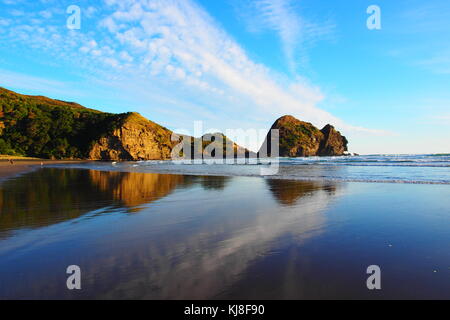 Anzeigen von Piha Beach, Neuseeland North Island. Stockfoto