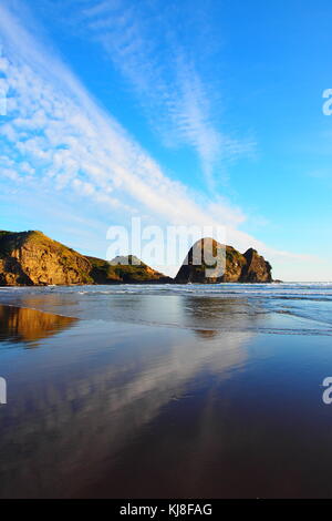 Anzeigen von Piha Beach, Neuseeland North Island. Stockfoto