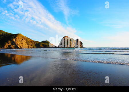 Anzeigen von Piha Beach, Neuseeland North Island. Stockfoto