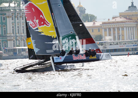 02.09.2016. Russland. saint-petersburg. Sportler aus verschiedenen Ländern nahmen an Wettkämpfen auf der Yachten. Stockfoto