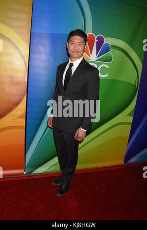 BEVERLY HILLS, CA - 02. AUGUST: Brian Tee kommt an der 2016 Summer TCA Tour - NBCUniversal Press Tour Tag 1 im Beverly Hilton Hotel am 2. August 2016 in Beverly Hills, Kalifornien. Personen: Brian Tee Stockfoto