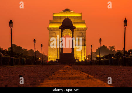 Ein Blick auf das India Gate am Rajpath, in Neu Delhi, Indien, Stockfoto